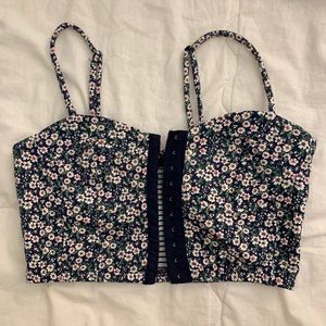 forever 21 / floral crop corset top